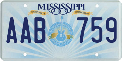 MS license plate AAB759