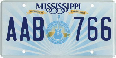 MS license plate AAB766