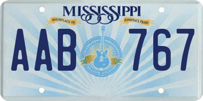 MS license plate AAB767