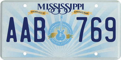 MS license plate AAB769