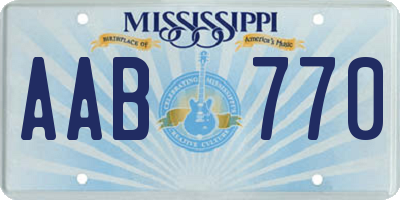 MS license plate AAB770