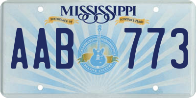 MS license plate AAB773