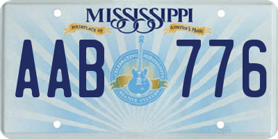 MS license plate AAB776