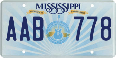 MS license plate AAB778