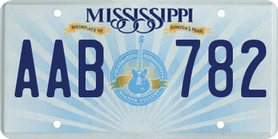 MS license plate AAB782