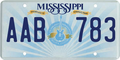 MS license plate AAB783