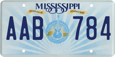 MS license plate AAB784