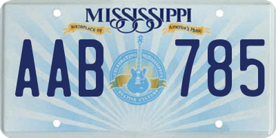 MS license plate AAB785
