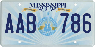 MS license plate AAB786