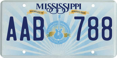 MS license plate AAB788