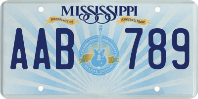 MS license plate AAB789