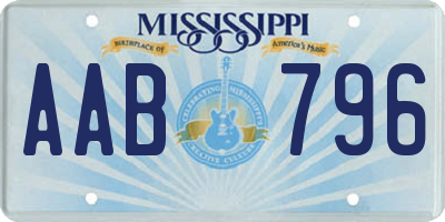 MS license plate AAB796