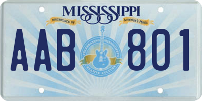 MS license plate AAB801