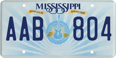 MS license plate AAB804