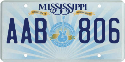MS license plate AAB806