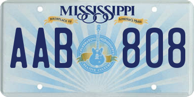MS license plate AAB808