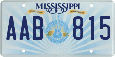 MS license plate AAB815