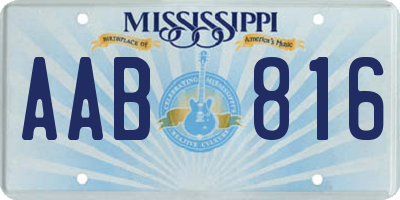 MS license plate AAB816