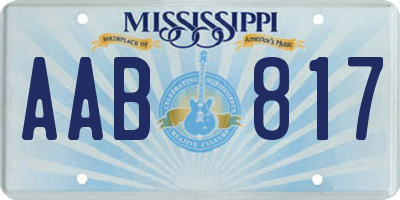 MS license plate AAB817