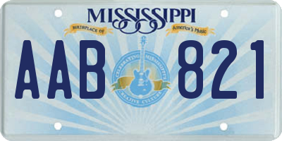 MS license plate AAB821