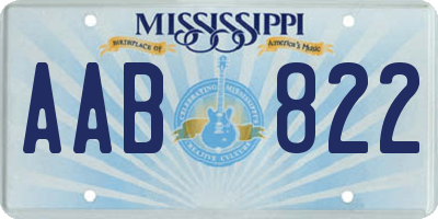 MS license plate AAB822