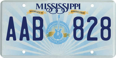 MS license plate AAB828