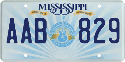 MS license plate AAB829