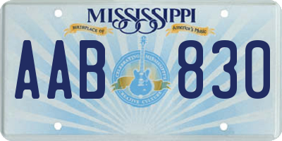 MS license plate AAB830