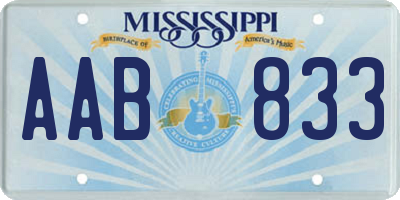 MS license plate AAB833