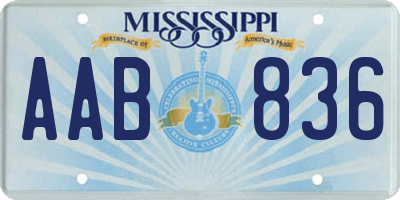 MS license plate AAB836