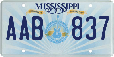 MS license plate AAB837