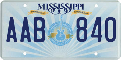 MS license plate AAB840