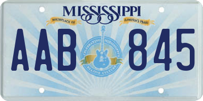 MS license plate AAB845