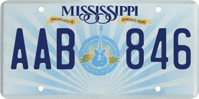 MS license plate AAB846