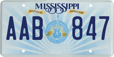 MS license plate AAB847