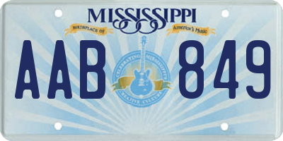 MS license plate AAB849