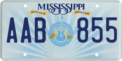 MS license plate AAB855