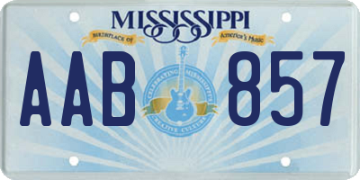 MS license plate AAB857