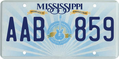 MS license plate AAB859