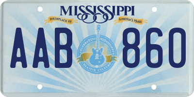 MS license plate AAB860