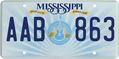 MS license plate AAB863