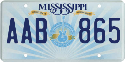 MS license plate AAB865