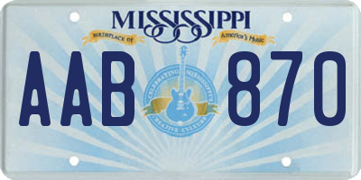 MS license plate AAB870