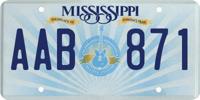 MS license plate AAB871