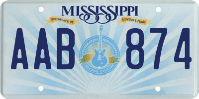 MS license plate AAB874