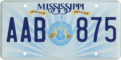 MS license plate AAB875