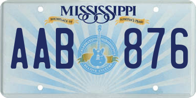 MS license plate AAB876