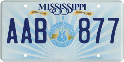 MS license plate AAB877