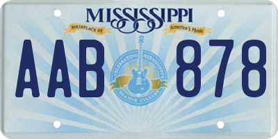 MS license plate AAB878