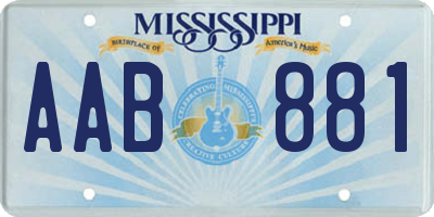 MS license plate AAB881